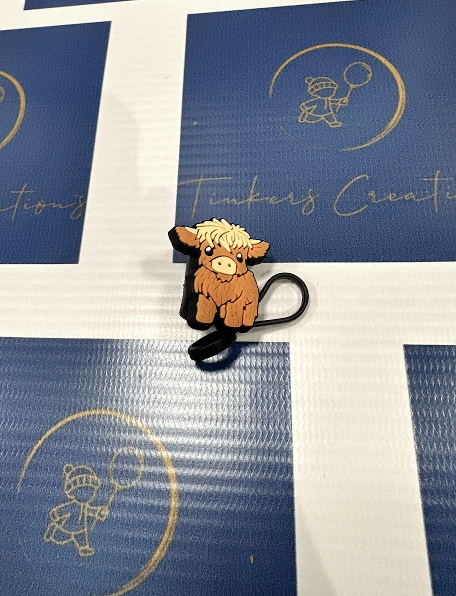 Highland Cow Straw Toppers