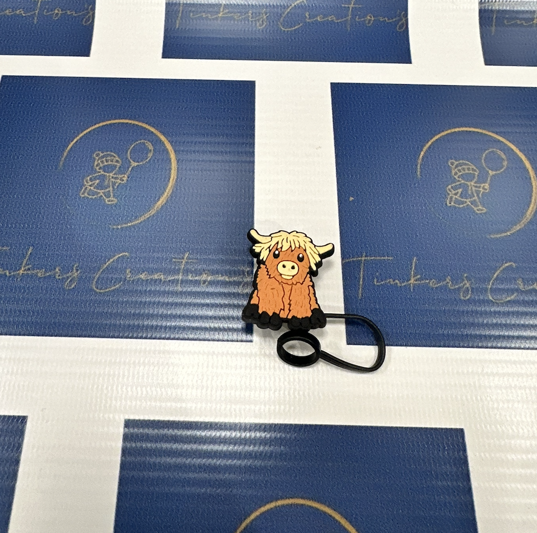 Highland Cow Straw Toppers